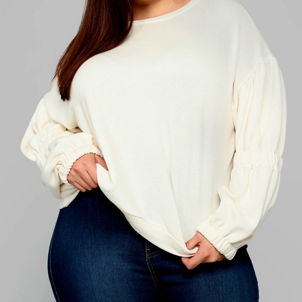 Plus Size Not Your Ordinary Sweatshirt - Ivory